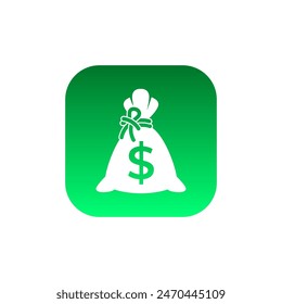 Money bag flat vector icon or logo with dollar logo, for business icon, and payment
