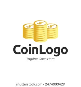 Icono o logotipo plano del Vector del bolso del dinero con el logotipo del dólar, para el icono del negocio, y el pago