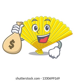 With money bag folding cartoon fan in the bag