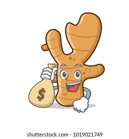 With money bag ginger character cartoon style