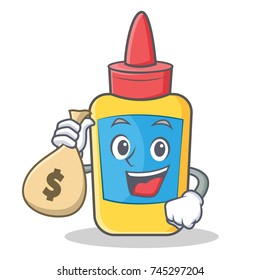 Money bag glue bottle character cartoon