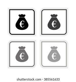 Money bag -  grayscale vector icon