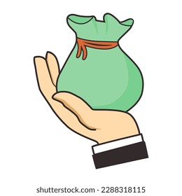 Money Bag Grip Patch V64 Patch Streetwear, Urban Design Green and Black Colors Patch Commercial Use
