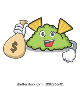 With money bag guacamole character cartoon style