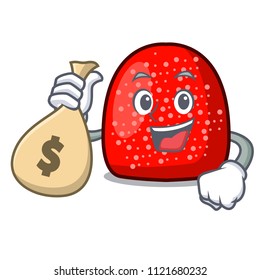 With money bag gumdrop character cartoon style