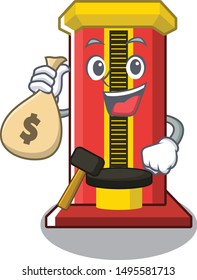 With money bag hammer cartoon shaped character game machine