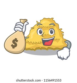 With money bag hay bale character cartoon