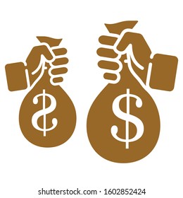 money bag held in one hand