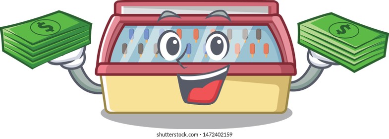 With money bag ice cream freezer in character shape