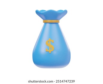 Icono de bolsa de dinero Ilustración de render 3d 