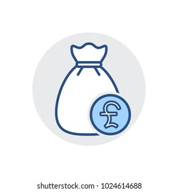 Money Bag icon. Bank cash, finance, fund, tax icon. Vector Illustration