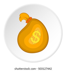 Money bag icon. Cartoon illustration of money bag vector icon for web