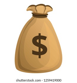 Money bag icon. Cartoon of money bag vector icon for web design isolated on white background