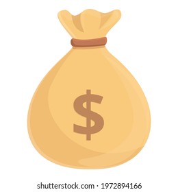Money bag icon. Cartoon of Money bag vector icon for web design isolated on white background