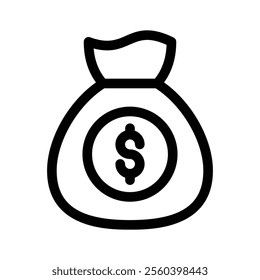 Money bag icon, cash, business, return or investment, payment, vector of dollar sack in trendy style