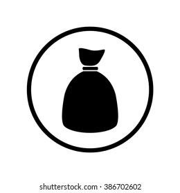 Money bag icon in circle . Vector illustration
