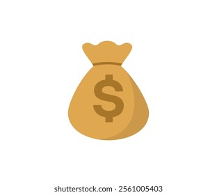 Money bag icon. Coin sack sign business concept. Money bag clipart, finance element vector design and illustration.


