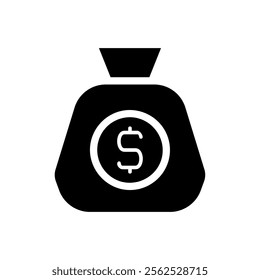 Money bag icon. Concept of wealth, investment, and finance.