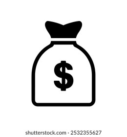 Money Bag Icon Depicting Financial Wealth, Cash Deposits, and Business Profits