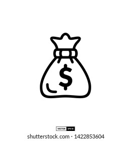 Icono de bolsa de dinero, plantilla vectorial de inspiración de diseño para diseño web o aplicación móvil