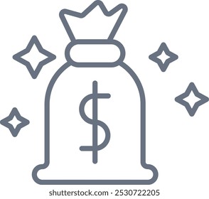 Diseño de icono de bolsa de dinero para Uso comercial personal