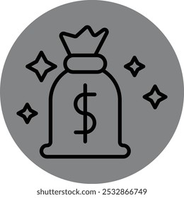 Diseño de icono de bolsa de dinero para Uso comercial personal