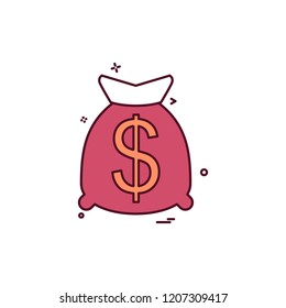 Money bag icon design vector 
