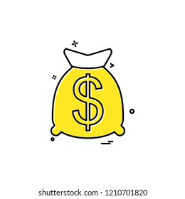 Money bag icon design vector 