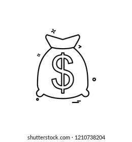 Money bag icon design vector 
