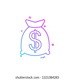 Money bag icon design vector 