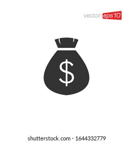 Vector de diseño de icono de bolsa de dinero