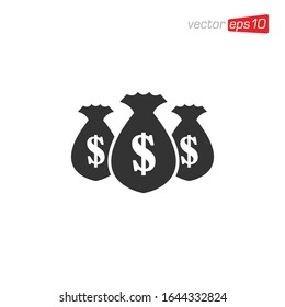 Vector de diseño de icono de bolsa de dinero