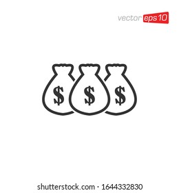 Vector de diseño de icono de bolsa de dinero