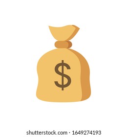 Money bag icon designed in flat style