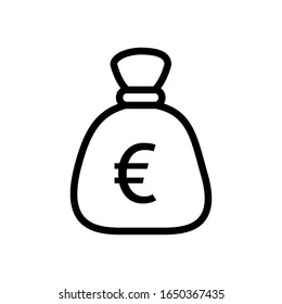 Icono de bolsa de dinero diseñado en estilo de línea