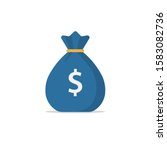 money bag icon with a dollar sign. flat money bag in cartoon style. stock vector illustration isolated on white background.10 eps.