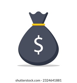 money bag icon with a dollar sign. money bag flat design. stock vector illustration isolated on white background