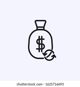 Money bag icon with a dollar symbol