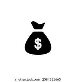 Money Bag Icon with Dollar Symbol vector