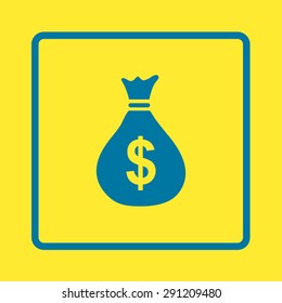 Money bag icon. Dollar USD currency symbol. Flat design style. EPS 10.