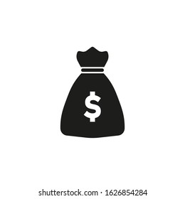 Money bag icon. Dollar money bag. Vector.