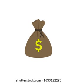 Money bag icon. Dollar money bag. Vector illustration.