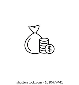 money bag icon,  dollar icon vector 