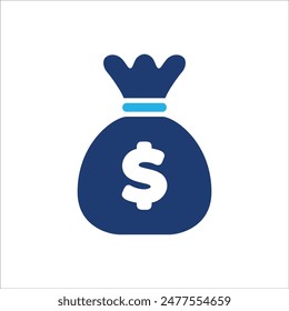 Money bag icon, dollar money vector illustration