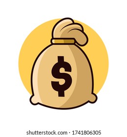 Geldbeutel-Symbol mit Zeichenkette und Dollarzeichen