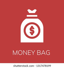  Money bag icon. Editable  Money bag icon for web or mobile.