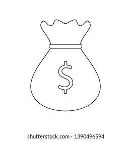 money bag icon. Element of banking for mobile concept and web apps icon. Outline, thin line icon for website design and development, app development