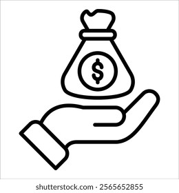 Money Bag Icon Element For Design