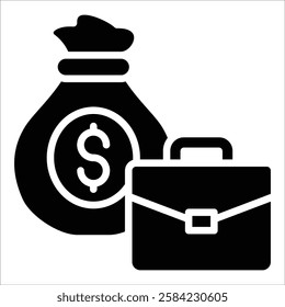 Money Bag Icon Element For Design
