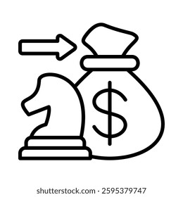 Money Bag Icon Element For Design